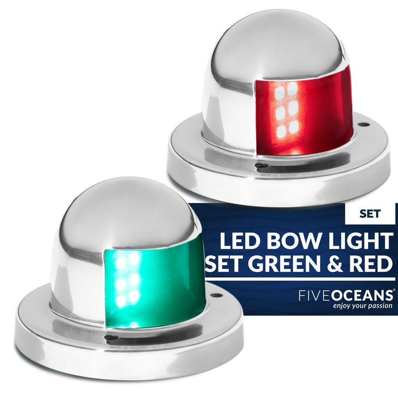 LED Boat Bow Navigation Deck Mount Port & Starboard Stainless