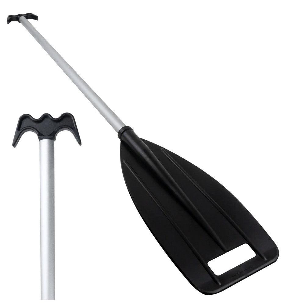 Telescoping Dual Purpose Paddle and Boat Hook, Black, Extends from 45 in  (114cm) to 72 in (183cm), Anodized Aluminum Shaft, ABS Plastic Blade