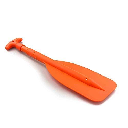 Emergency Orange Telescoping Dual Purpose Paddle and Hook, Extends from 21  in (53cm) to 42 in (107cm), Compact design, Anodized Aluminum Shaft
