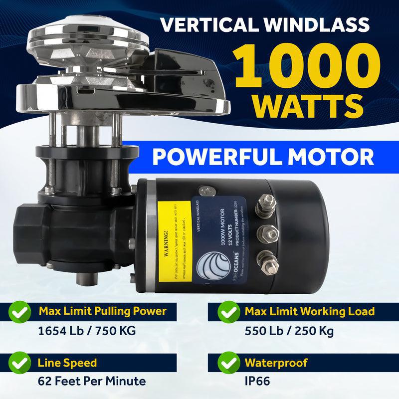 Pacific 1000 Windlass Kit – 1000W, Circuit Breaker, Solenoid & Switch | Canadian Marine & Outdoor Equipment