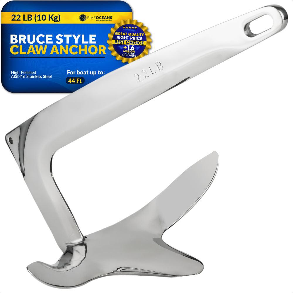 22 LB Stainless Steel Claw Anchor | Bruce-Type Boat Anchor | Canadian Marine & Outdoor Equipment