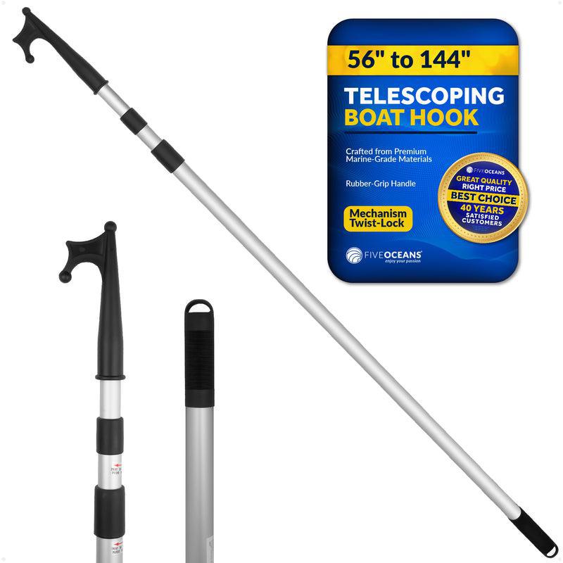 Telescoping Aluminum Boat Hook, 4.6 to 12FT, Twist-Lock, Non-Slip Grip | Canadian Marine & Outdoor Equipment