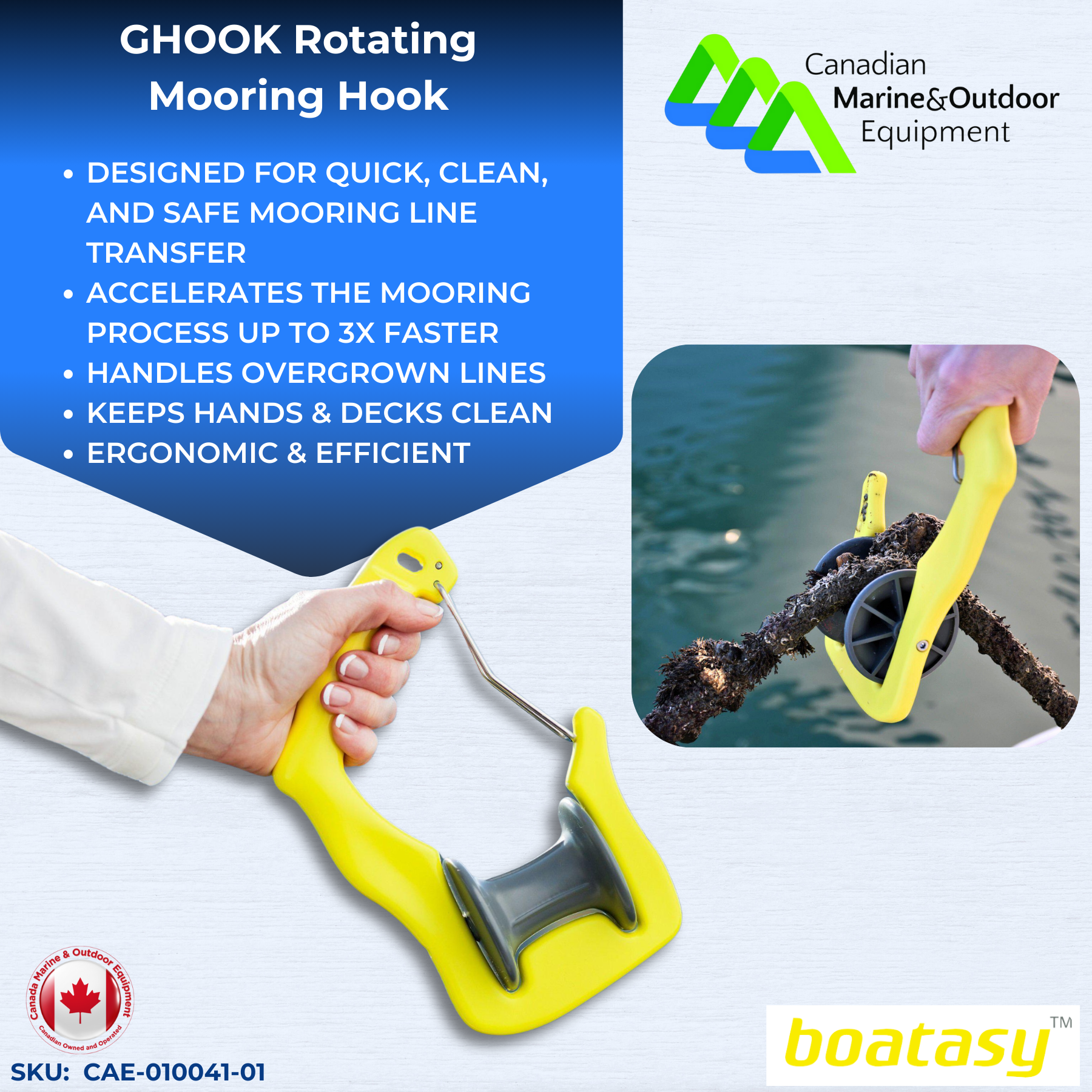 GHOOK Rotating Mooring Hook - BOATASY | Canadian Marine & Outdoor Equipment