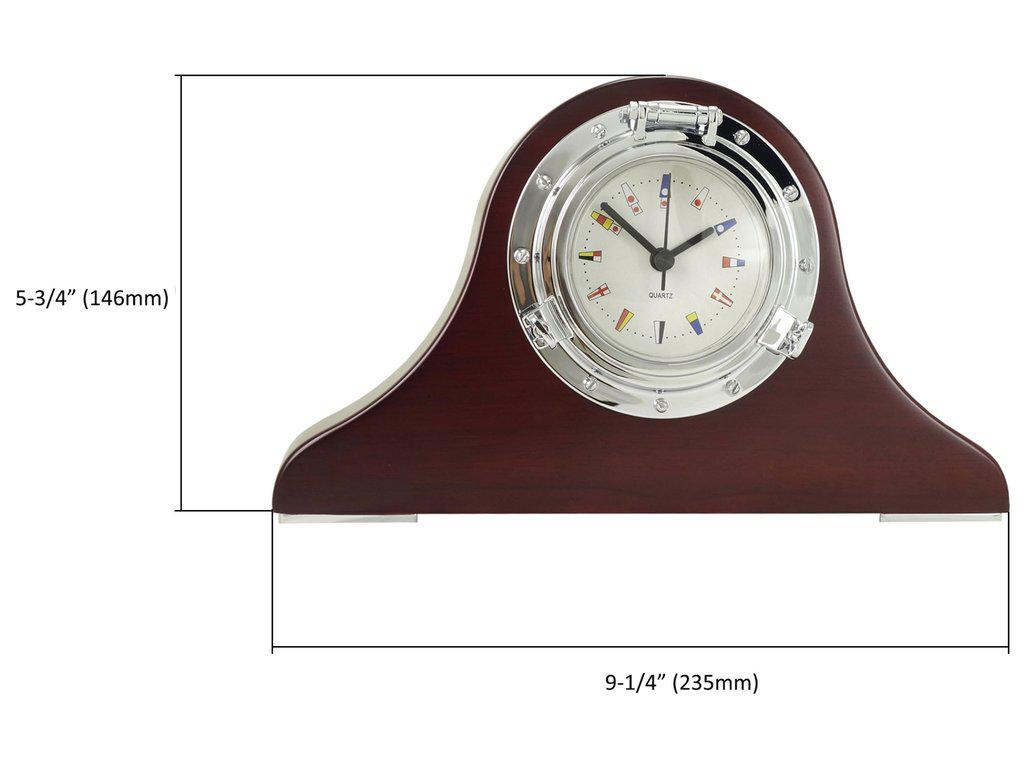 Chrome Polished Porthole Desk Quartz Clock - Five Oceans-Canadian Marine &amp; Outdoor Equipment